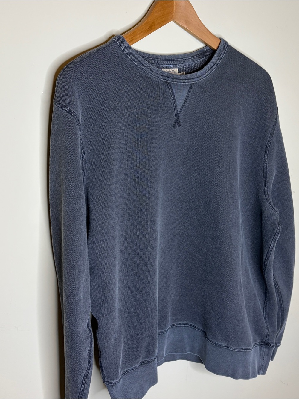 Faherty Men’s Sunwashed 100% Cotton Faded Black Sweatshirt